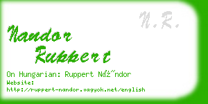 nandor ruppert business card